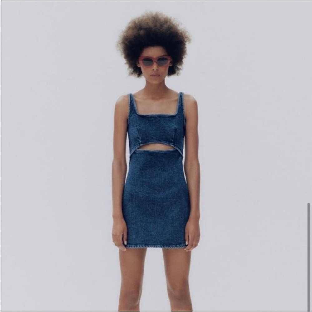 NWOT Zara denim mini dress with cutouts